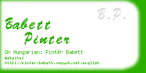 babett pinter business card