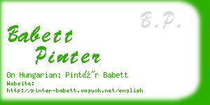 babett pinter business card